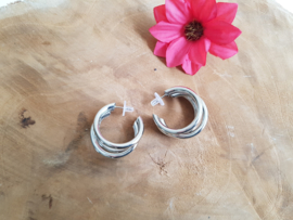 Oorbellen "Triple Rings" Zilver