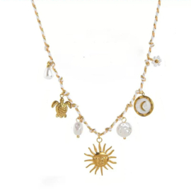 Bedelketting van Koord "The Summer Is Magic" Stainless Steel