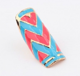 Ring "Tribal Colours" Roze - Blauw