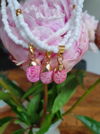 Edelsteen Kralen Ketting "Pink Spots"