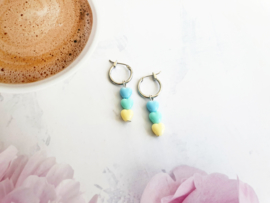 Hartjes Oorbellen "Triple Pastel Love Hoops"