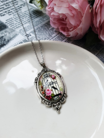 Vogelkooi Ketting "In A Glass Bird Cage" Pink