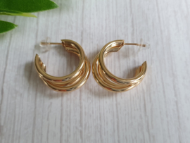 Oorbellen "Triple Hoops" Goud