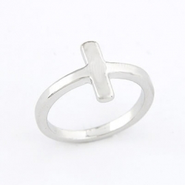 Kruis Ring "Simple Cross" Zilverkleur