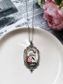 Vogelkooi Ketting "In A Glass Bird Cage" Pink