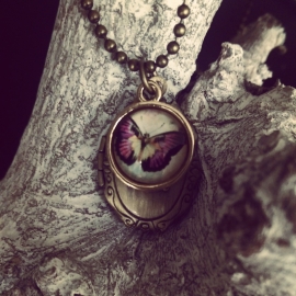 Medaillon Ketting "Small Butterfly Locket"