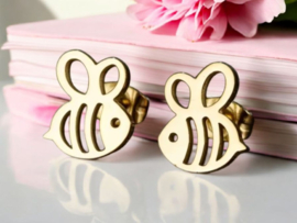 Bijen Oorbellen "Cute Little Bee" Stainless Steel (1cm groot)