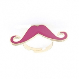 Snor Ring "Pink Mustache"