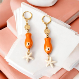 Oranje Vis Oorbellen "Ocean Glow"