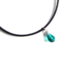 Choker Ketting "Green Glass Drop"