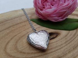 Medaillon Ketting "Plain Silver Heart"