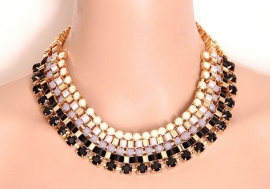 Statement Ketting "Gradient Grey Stones"