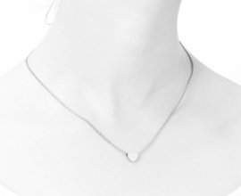 Ketting Met Hartje "Tiny Heart" Silver Plated, Gold Plated of Rose Gold Plated Stainless Steel