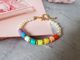 Katsuki Armband "Rainbow Colors & Pearls"