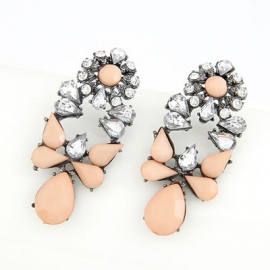 Oorbellen "Peachy Tan Stones"