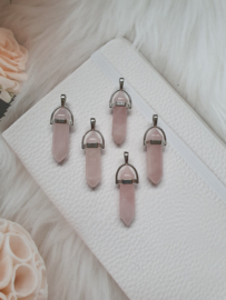 Steen / Glas Ketting "Rose Quartz" Rozenkwarts