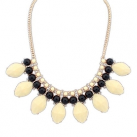 Statement Ketting "Cream & Black Elegance"