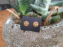 Smiley Oorbellen "Smiley Studs' Zilver of Goud - Stainless Steel