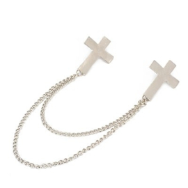 Kraag Ketting "Collar Brooch Silver Crosses"