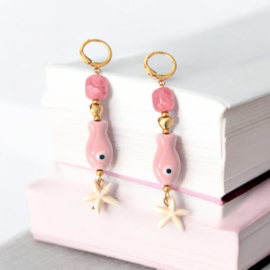 Roze Vis Oorbellen "Ocean Dream"