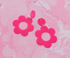 Statement Oorbellen "Pink Flower"
