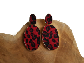 Luipaard Oorbellen "Leopard Love" Rood