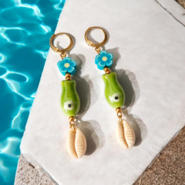 Groene Visjes Oorbellen "Ocean Whisper"