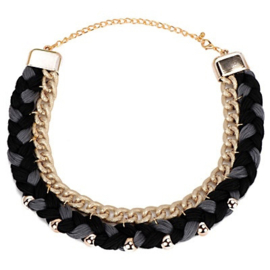 Statement Ketting "Black Braids"