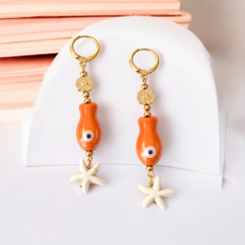 Oranje Vis Oorbellen "Ocean Glow"