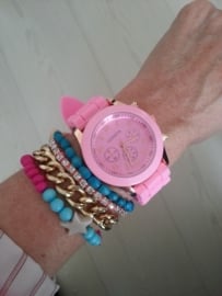 Horloge "Watch My Candy Colors" Roze