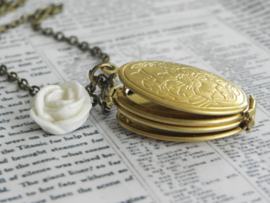 Medaillon Ketting "Double Brass Locket"