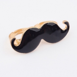 Snor Ring "Double Black Mustache"