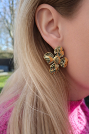Grote Bloem Oorbellen "Large Flower" – Stainless Steel | Goudkleurig