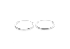 Oorbellen "Small Round Hoop" 925 Sterling Zilver 8mm of 12mm