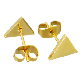 Subtiele Oorbellen "Gold Triangle" Stainless Steel