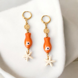 Oranje Vis Oorbellen "Ocean Glow"
