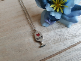 Wijnglas Ketting "I Love Wine"