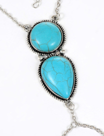 Hand Sieraad "Turquoise Stones"