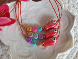 Juf Armbandje Met Kaartje "Bedankt Lieve Juf" - Keuze Uit Veel Kaartjes
