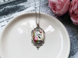 Vogelkooi Ketting "In A Glass Bird Cage" Pink