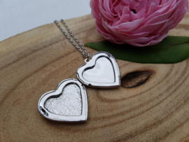 Medaillon Ketting "Plain Silver Heart"