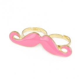 Snor Ring "Mr. Mustache Pink"