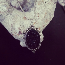 Ketting "Black Vintage Druzy"