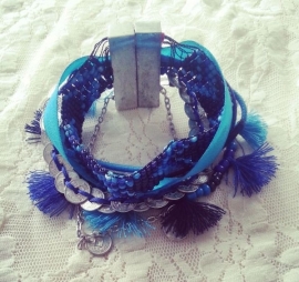 Ibiza Armband "Ibiza Festival" Blue Tassel