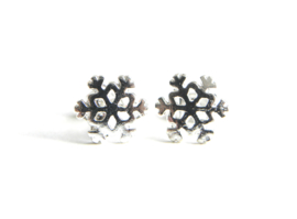 Oorbellen "Snowflake" Silver Plated