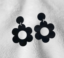 Statement Oorbellen "Black Flower"