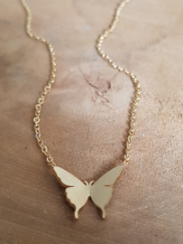 Subtiele Vlinder Ketting "Butterfly" Silver of Gold Plated