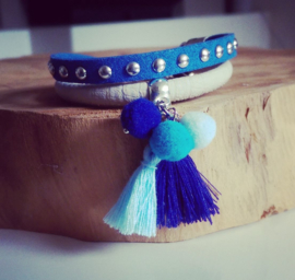 Pompon Armband "True Blue"