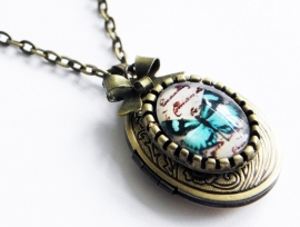 Medaillon Ketting "Butterfly On A Locket"