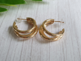 Oorbellen "Triple Hoops" Goud